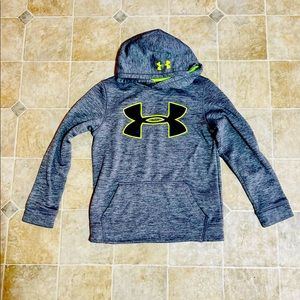 Boys Gray and Neon Green Under Armour Hoodie